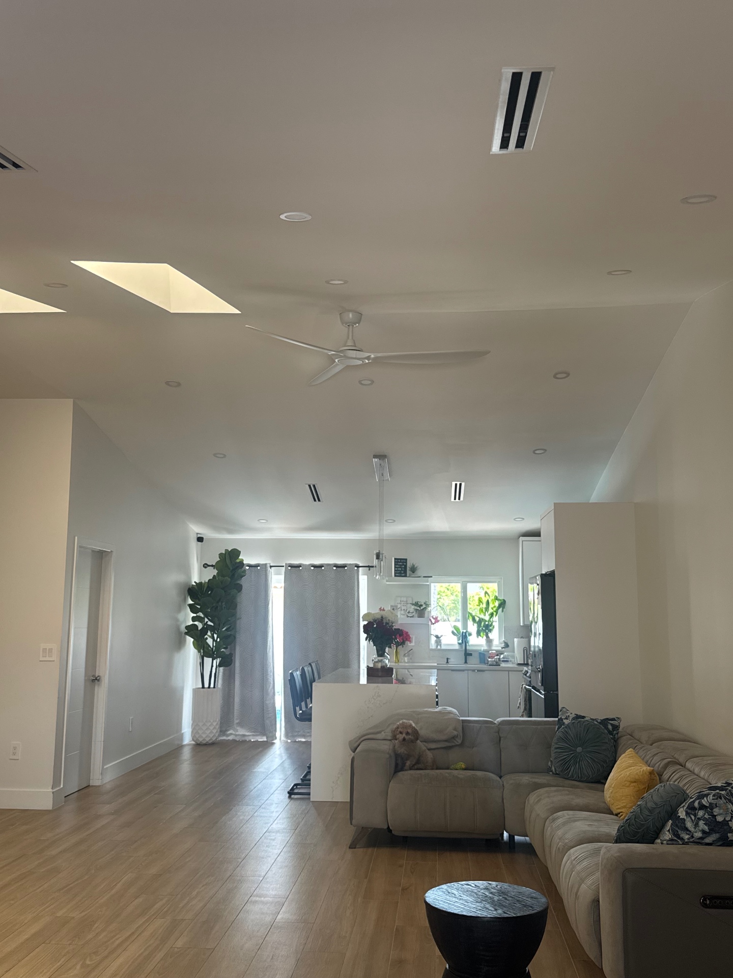 Linear grille installation — clean ceiling airflow design